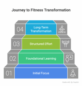 Fitness transformation journey step map